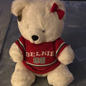 Belk Festive White Bear with Red Sweater